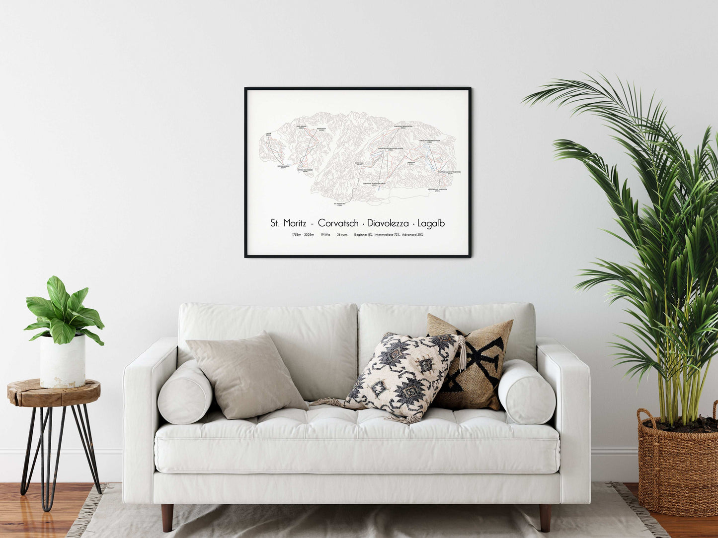 st moritz corvatsch diavolezza lagalb mountain artwork sofa