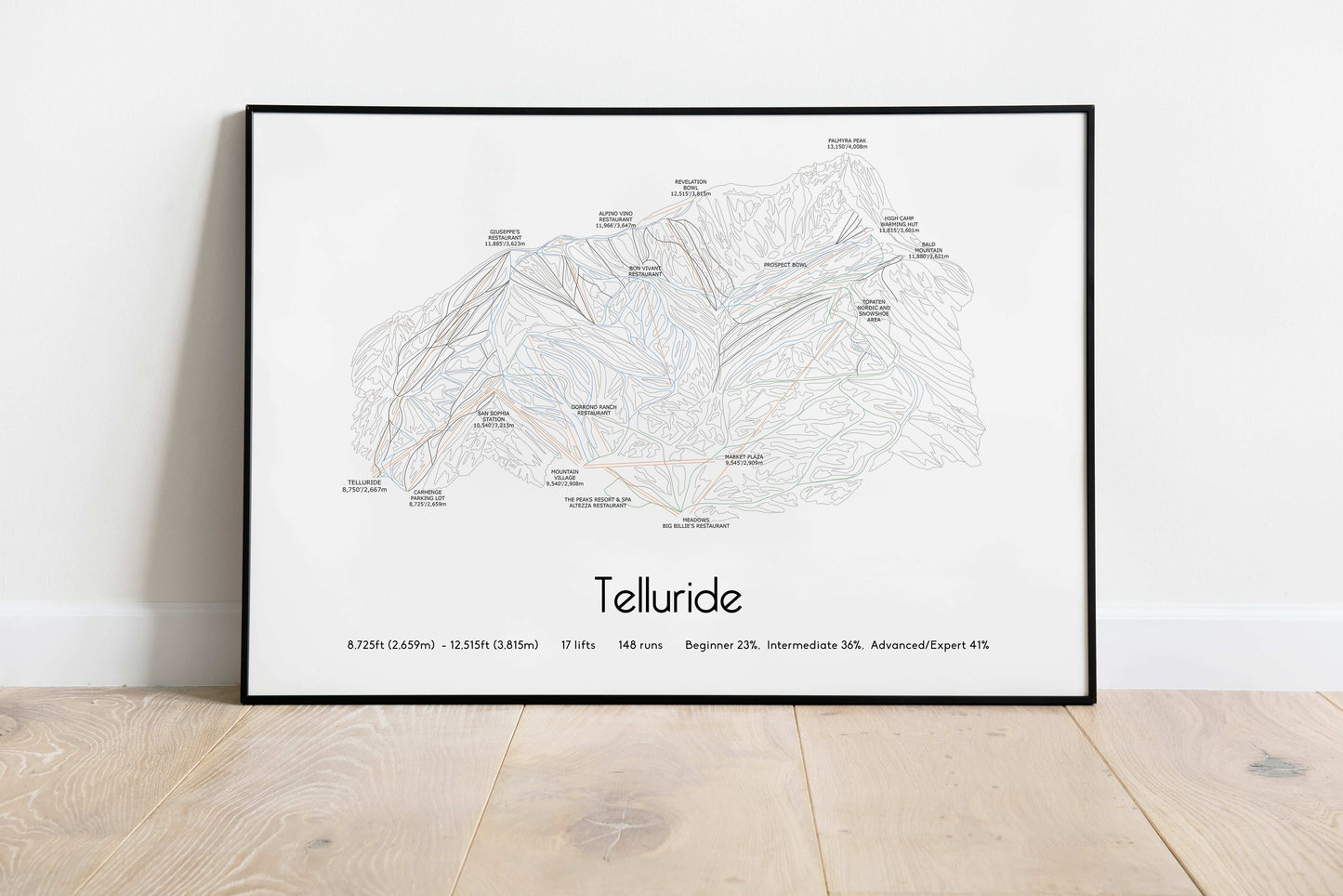 telluride mountain artwork black