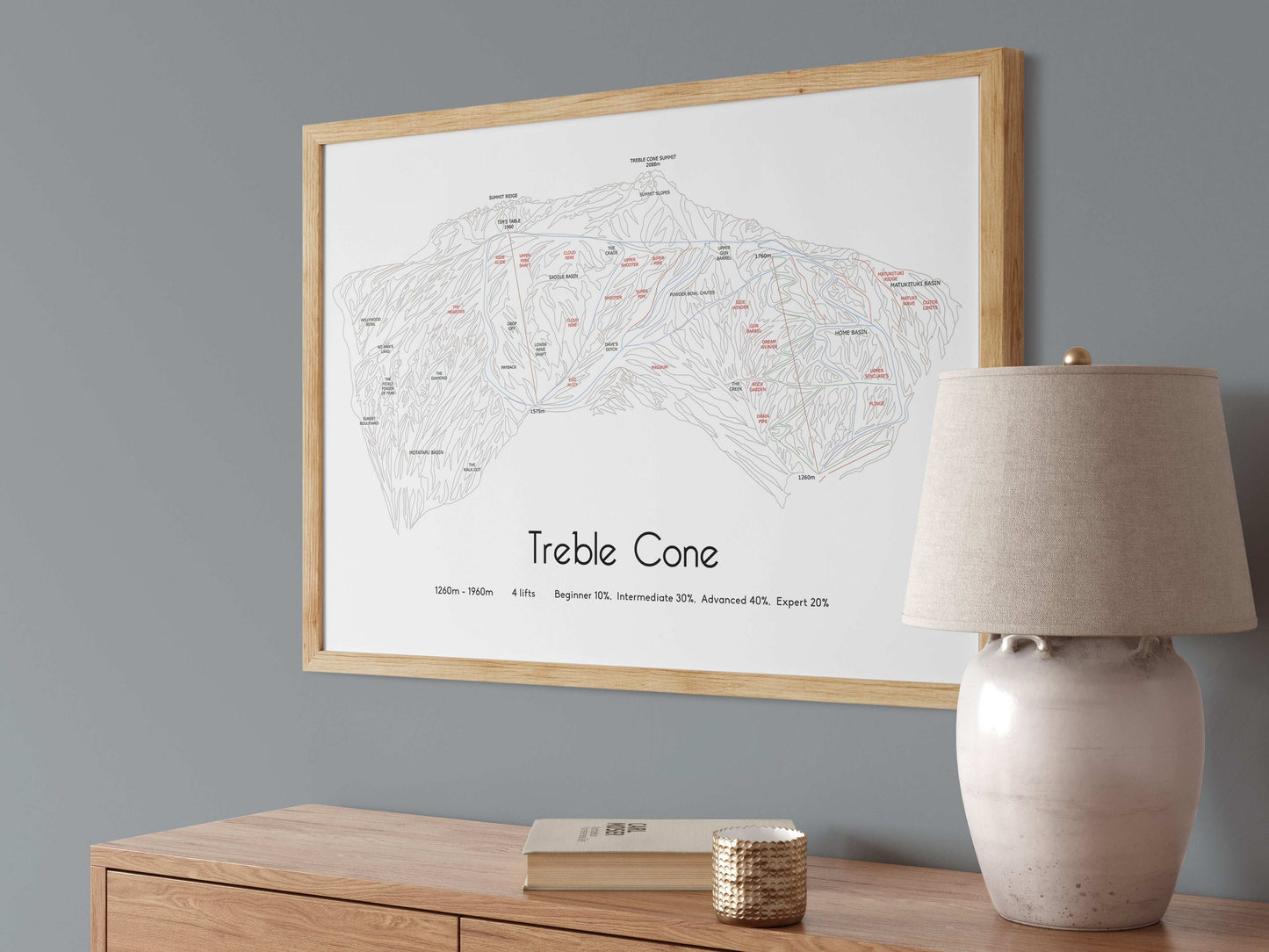 treble cone mountain artwork angled