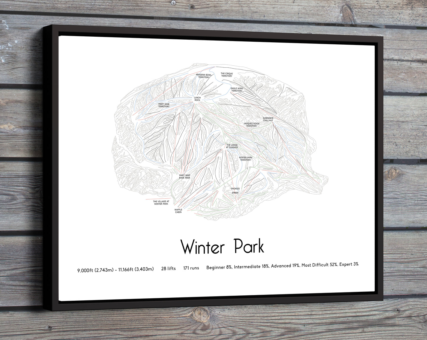 winter park mountain artwork wood