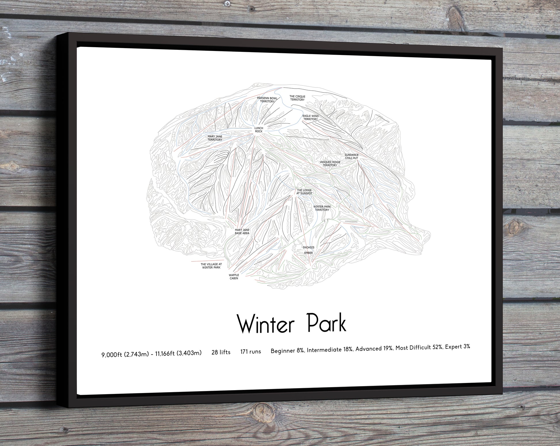 winter park mountain artwork wood