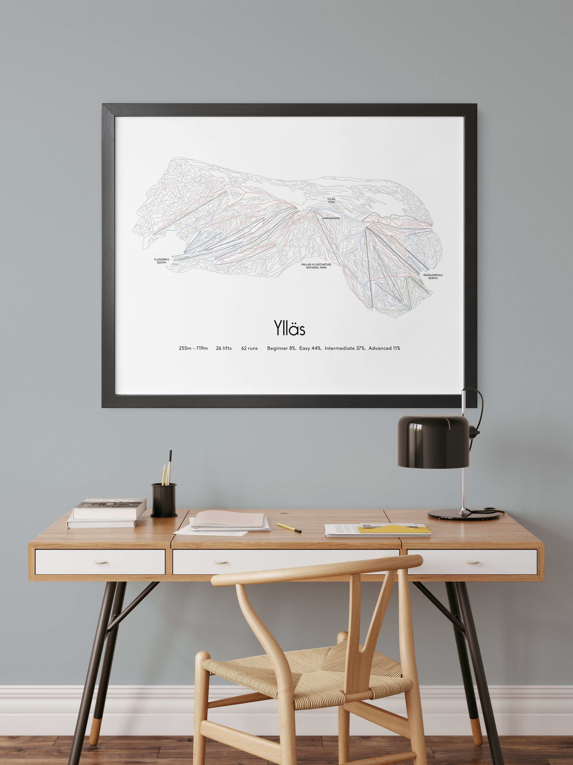 ylläs yllas mountain artwork desk