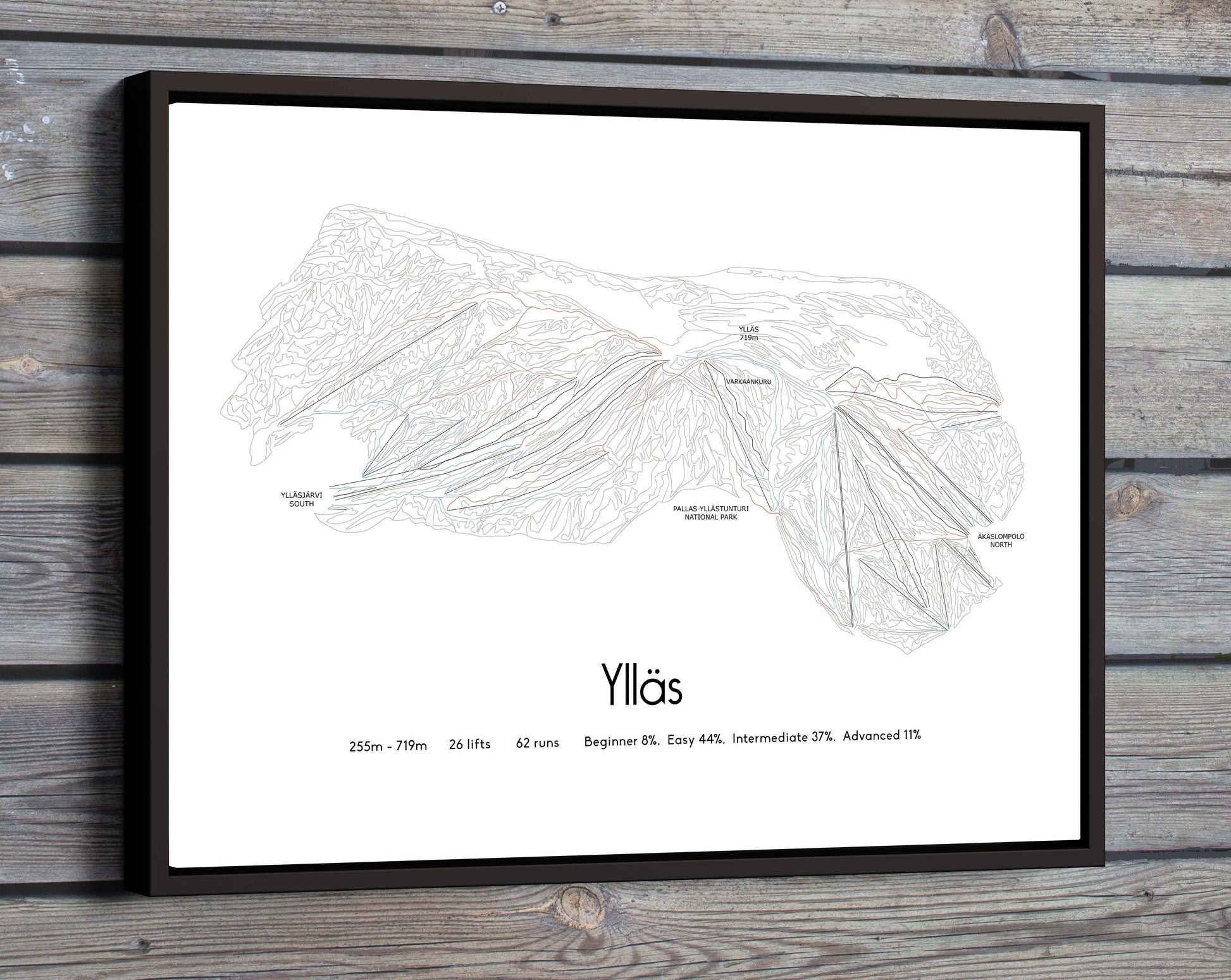 ylläs yllas mountain artwork wood