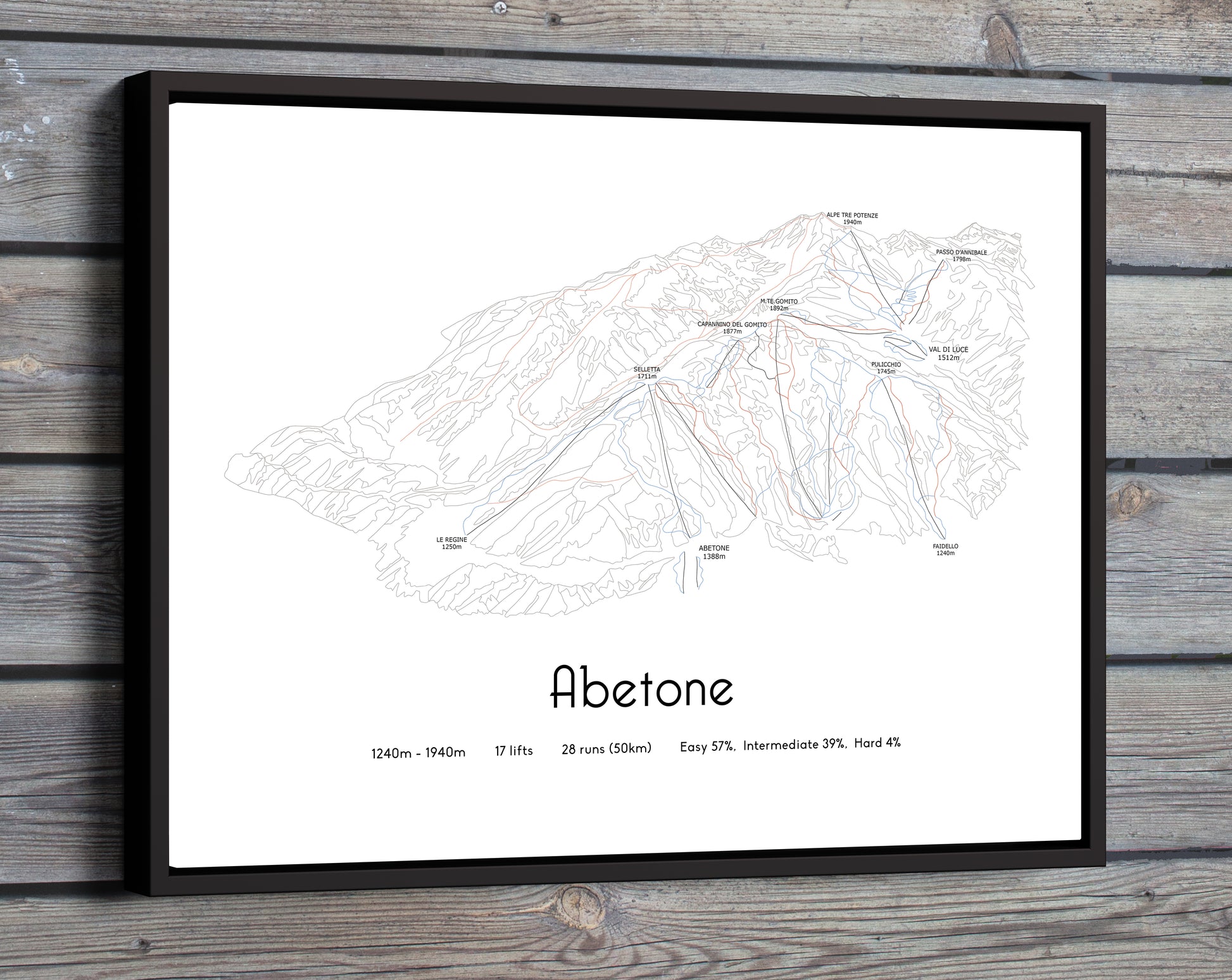 abetone mountain artwork wooden
