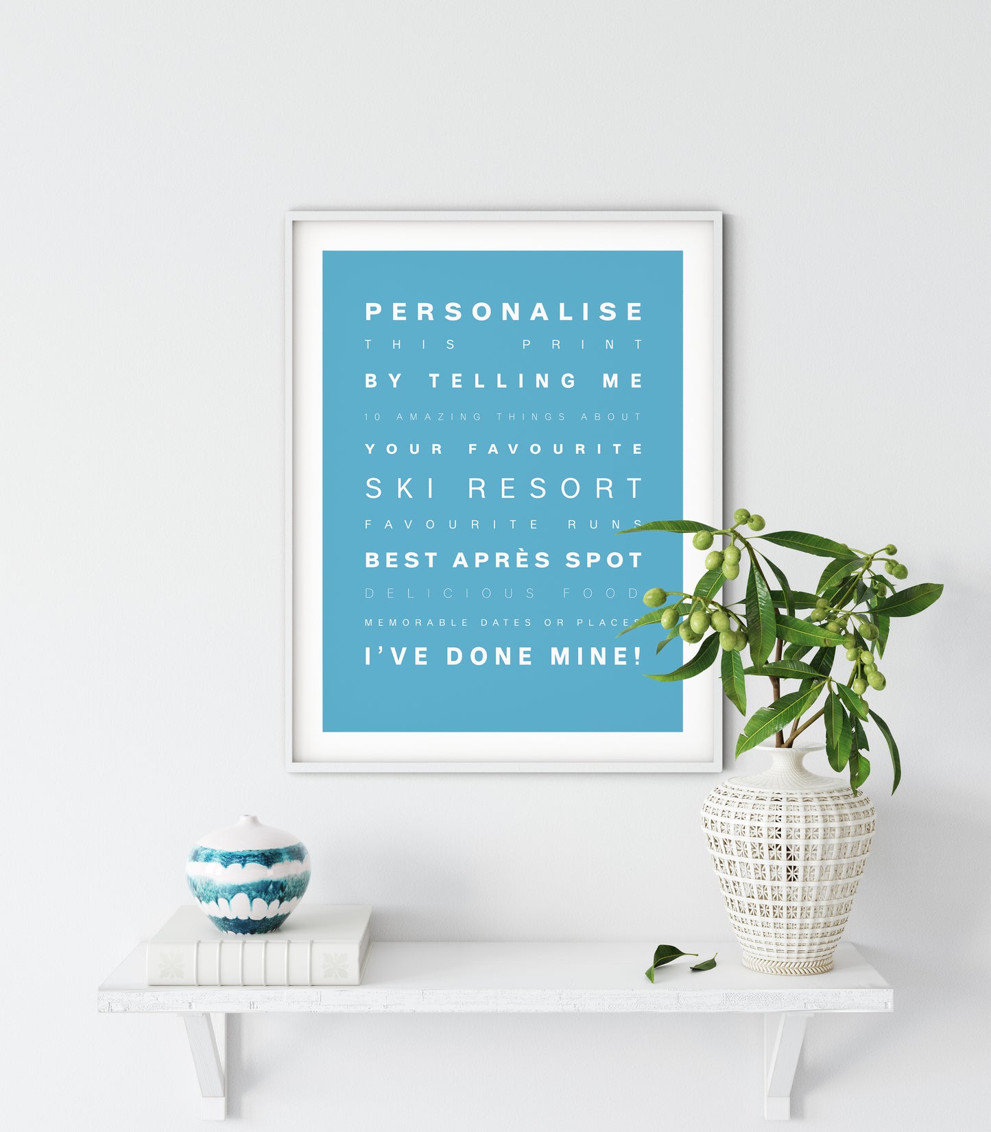Personalised Ski Snowboarding Poster Print