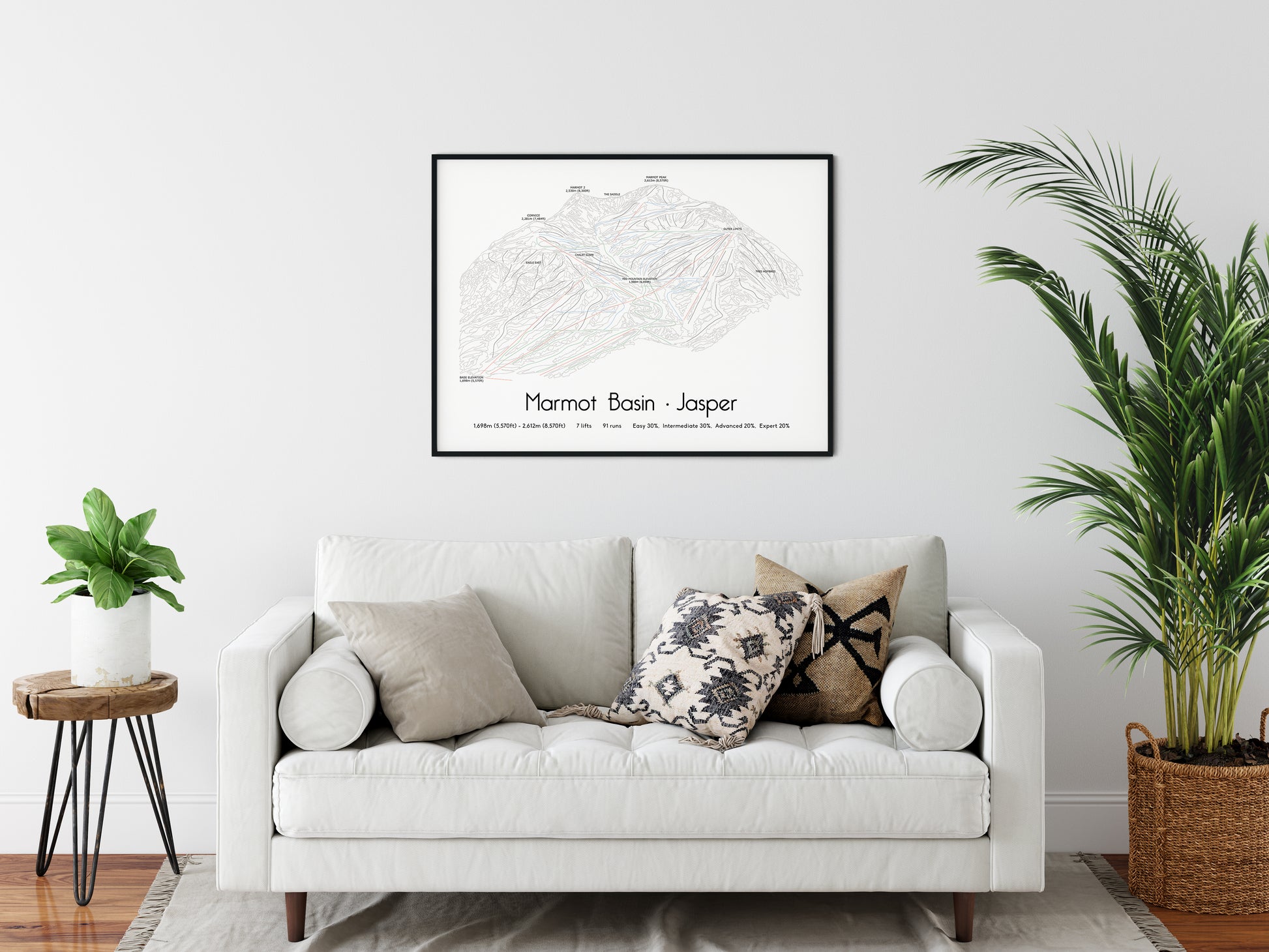 Marmot Basin Jasper mountain artwork sofa