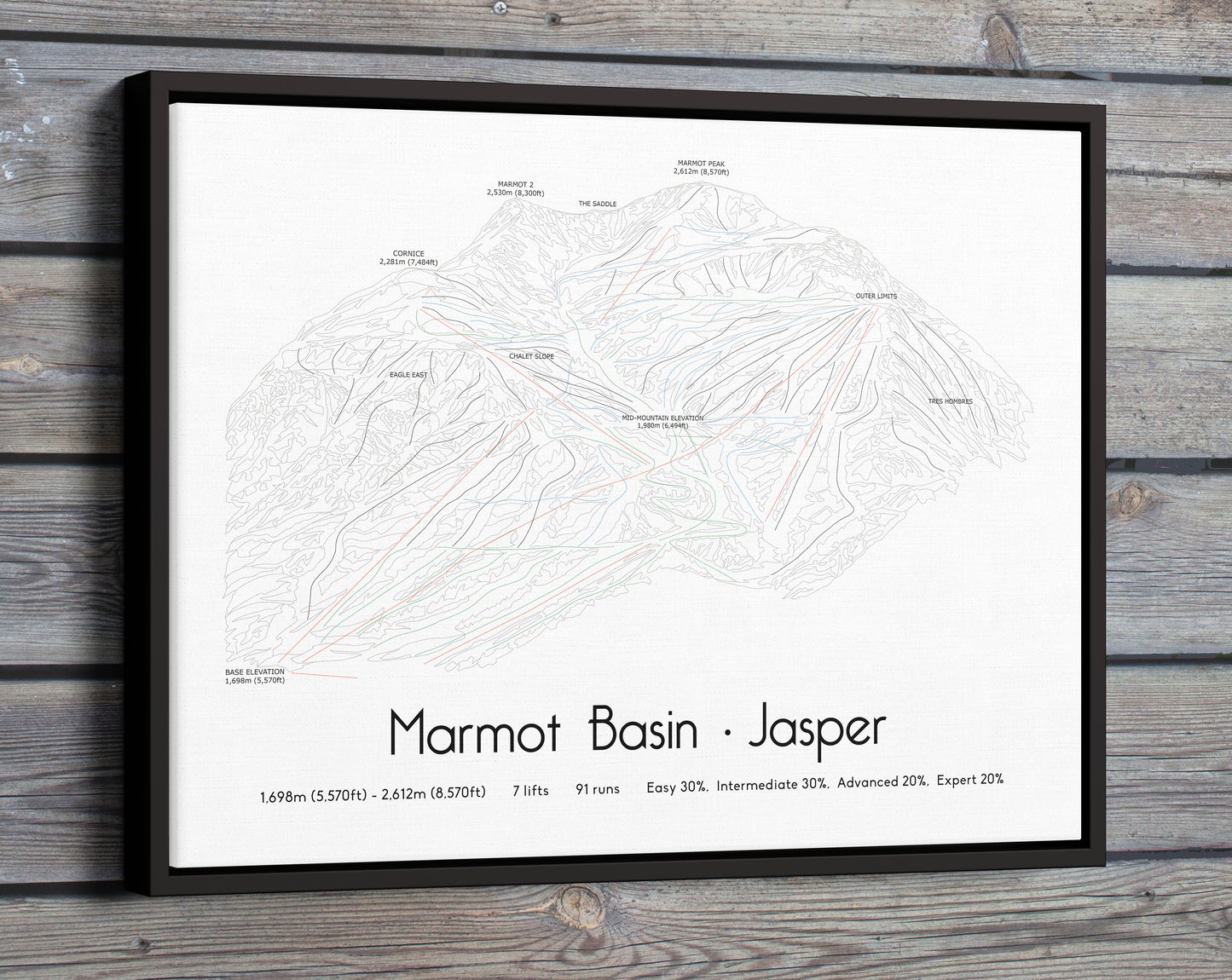 Marmot Basin Jasper mountain artwork wood