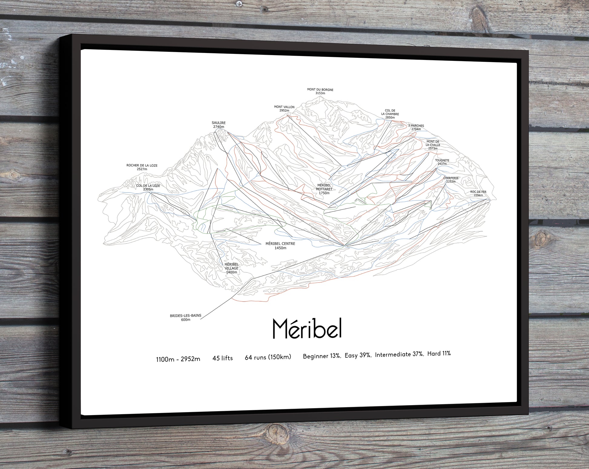 meribel Méribel mountain artwork wooden wall