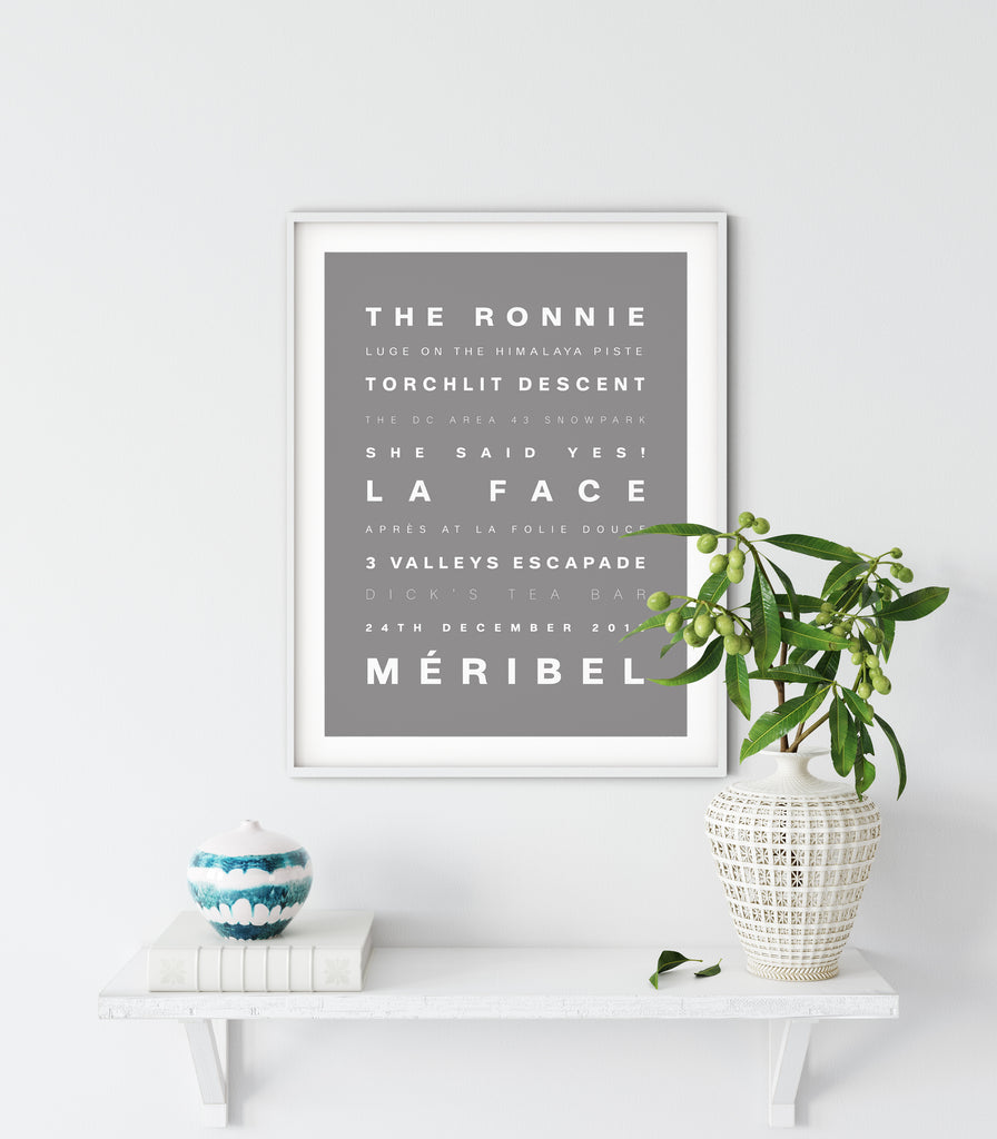 Personalised Ski Snowboarding Poster Print